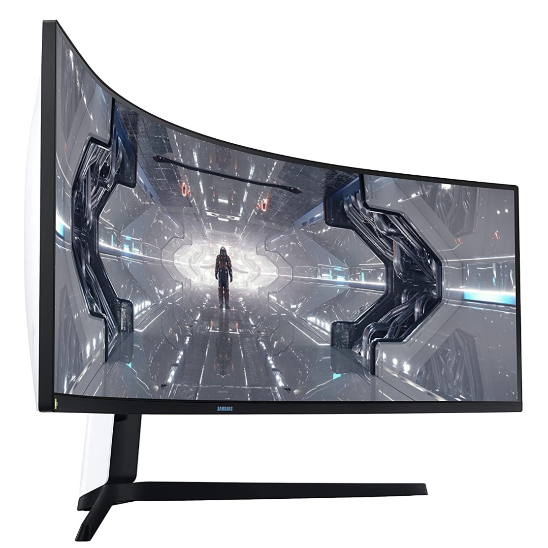 Samsung Odyssey G9 (C49G93TSSU) 49 Inch 240Hz Gaming Monitor (5,120 x 1,440 pixel, 1ms, QLED, DQHD, 1000R, Dual Monitor, HDR, G-Sync Compatible, Ultrabwide) White/Black [Energy Class G - Image 5