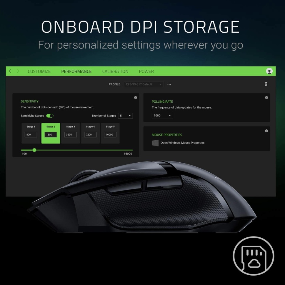 Razer Basilisk X Hyperspeed Wireless Gaming Mouse, Black - Image 3